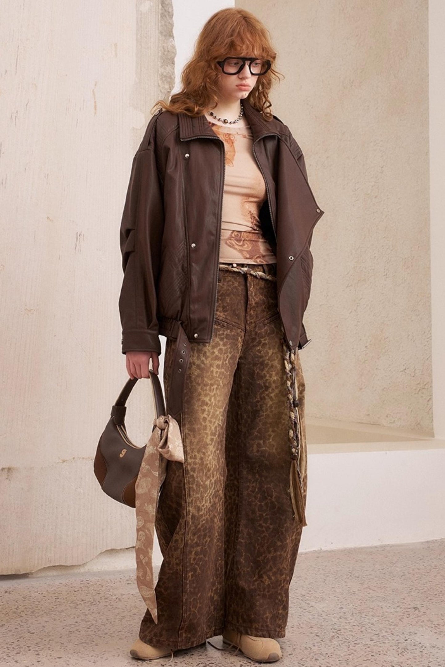 Leopard Split Wide Leg Pants