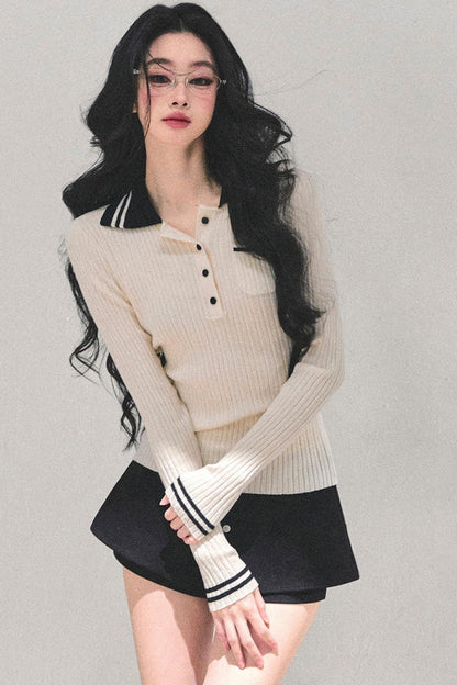 American Knit Polo Sweater