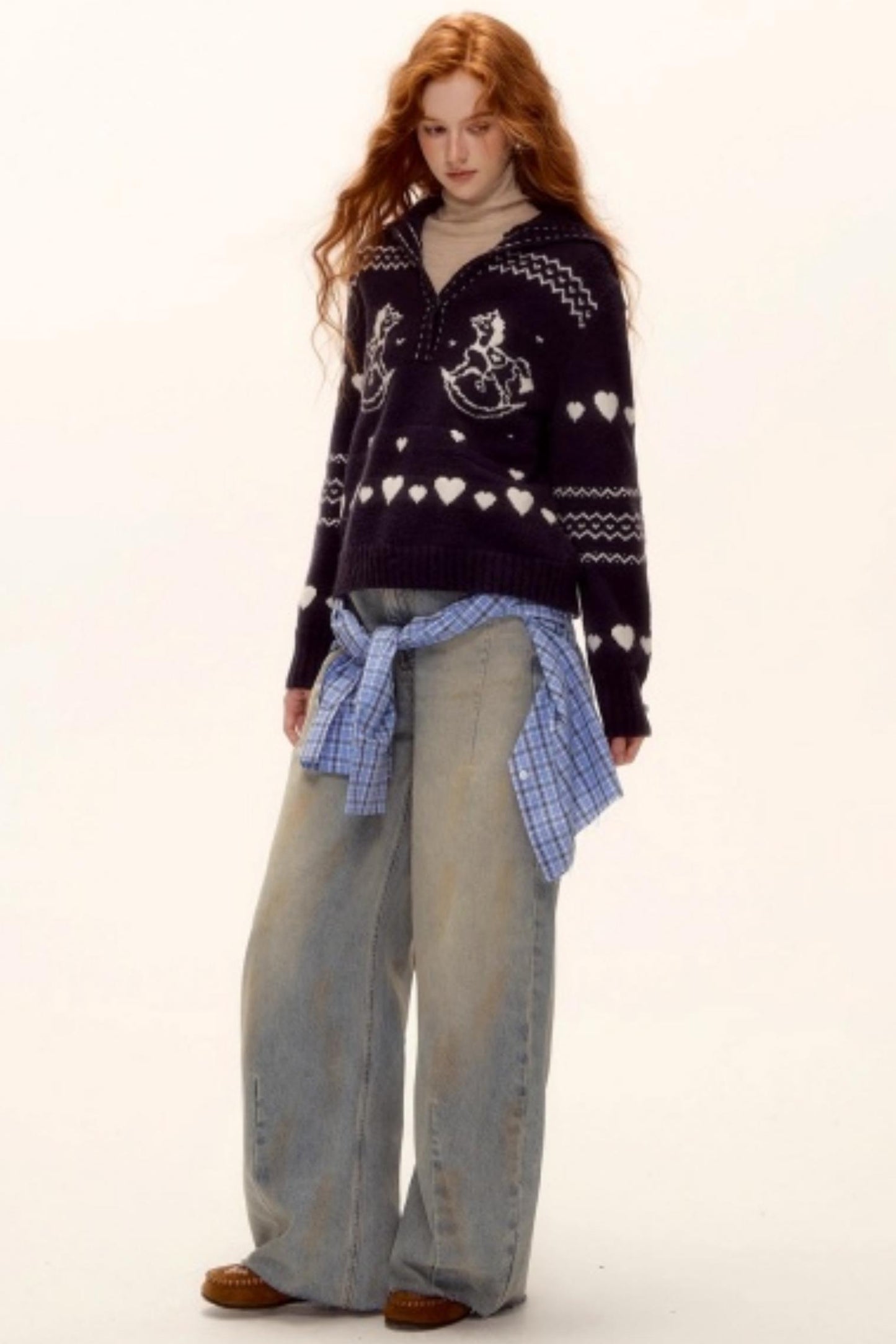 Retro Jacquard Knit Sweater