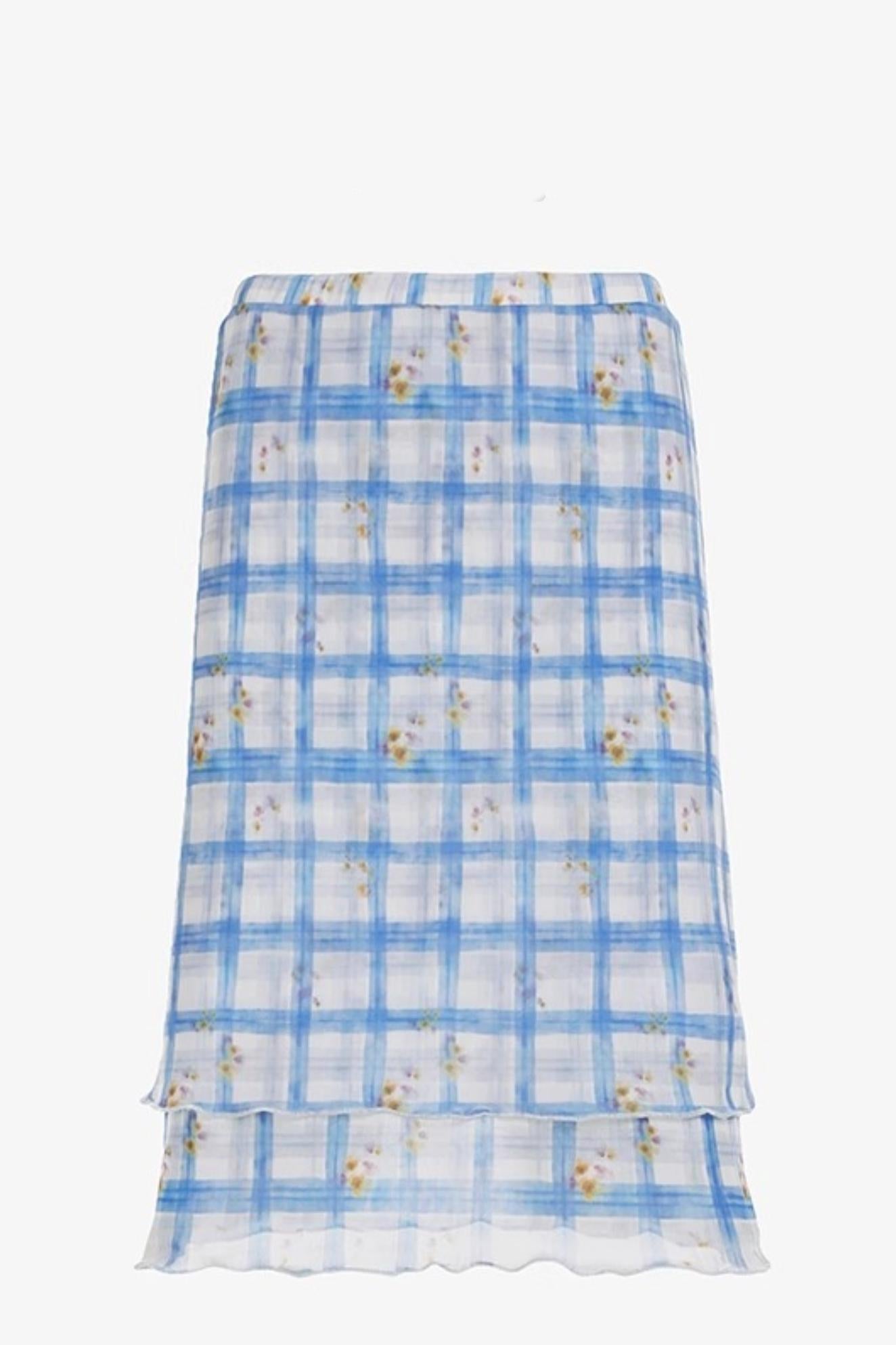 Vibrant Floral Mesh Skirt