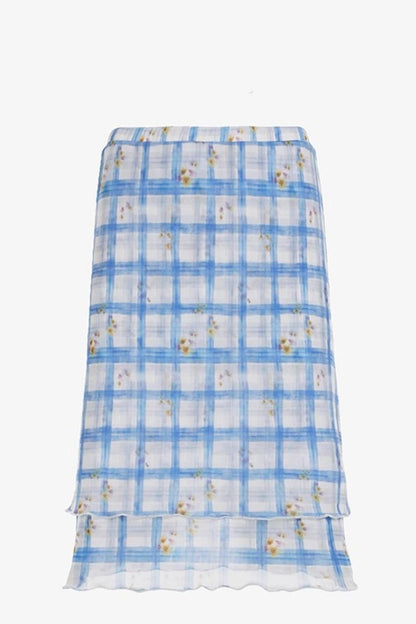 Vibrant Floral Mesh Skirt