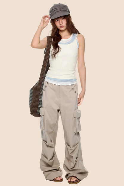 Square Collar Belted Camisole Top