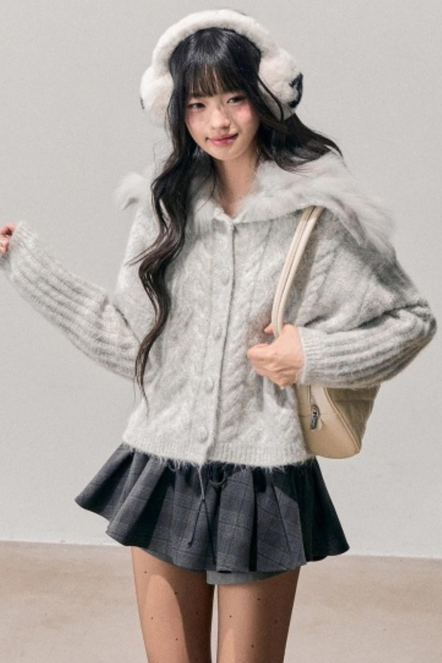 Fox Fur Knit Cardigan