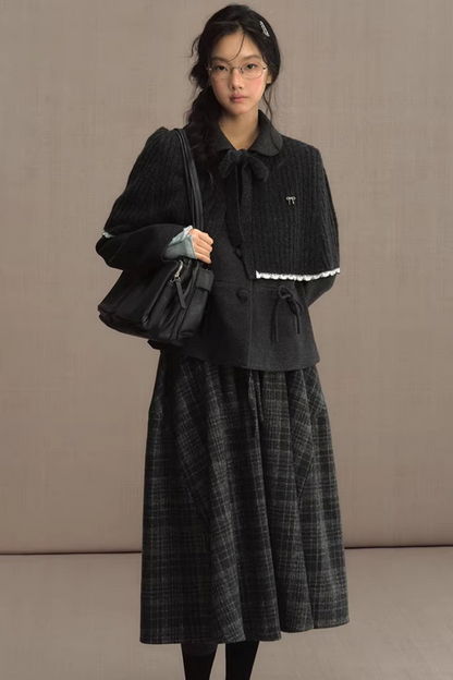 Retro Woolen Doll Collar Blazer