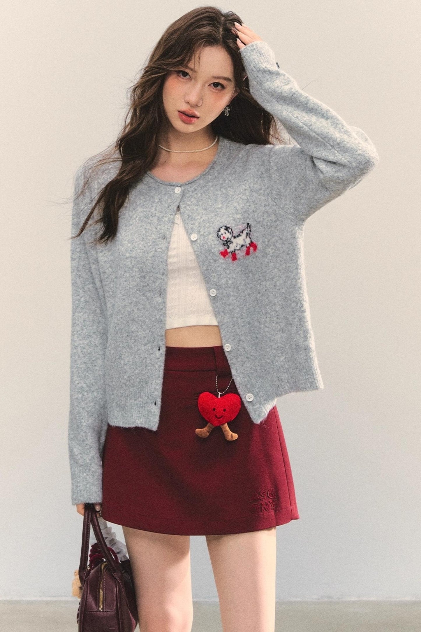 Soft Glutinous Dalmatian Jacquard Cardigan