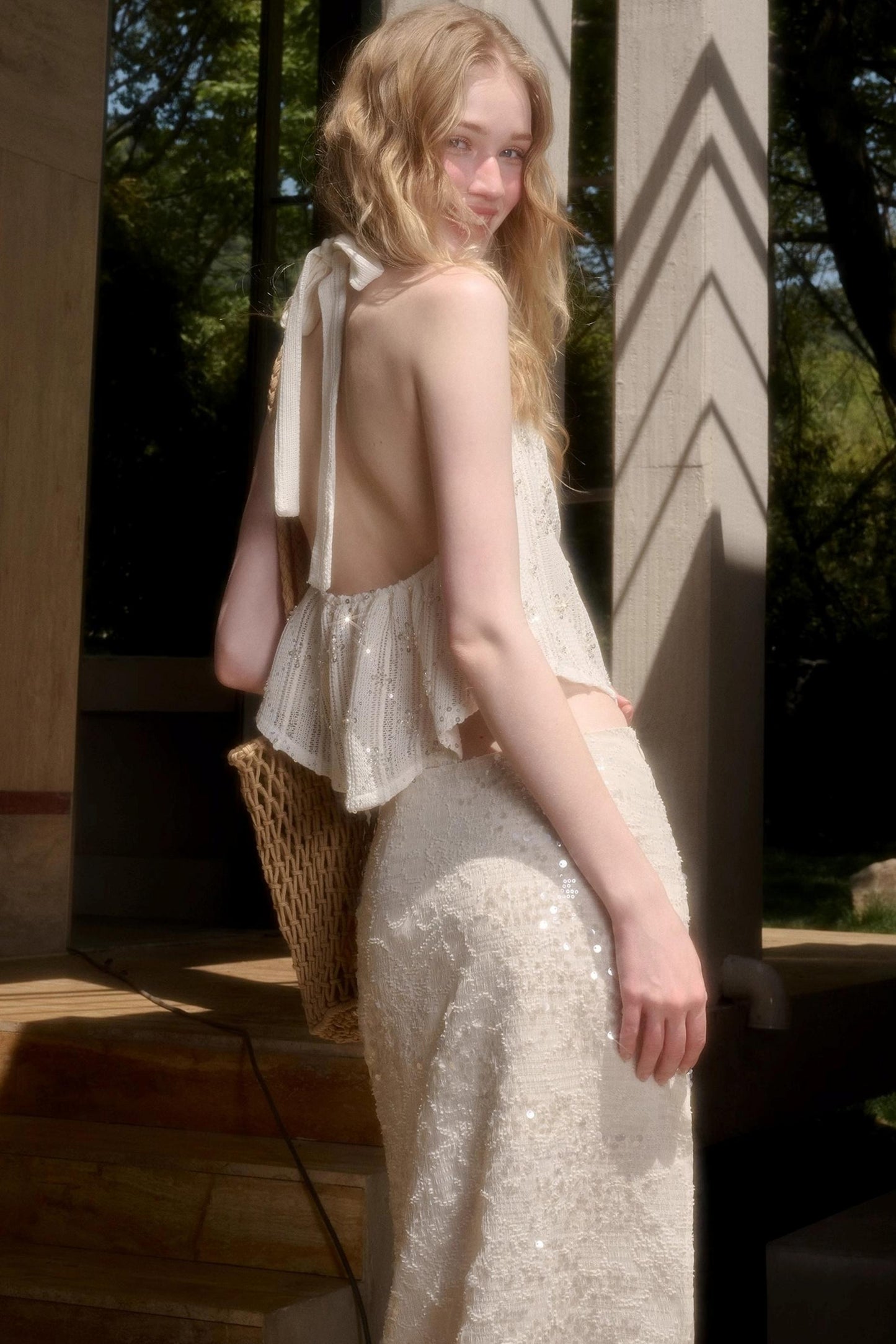 Celestial Slouchy Suit With Knit Skirt Set-Up