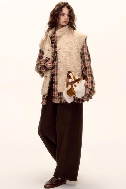 Reversible Fur Suede Vest Jacket