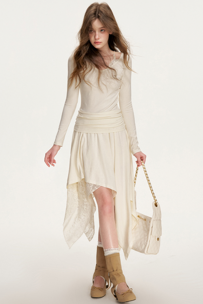 Romantic Lace Asymmetrical Dress