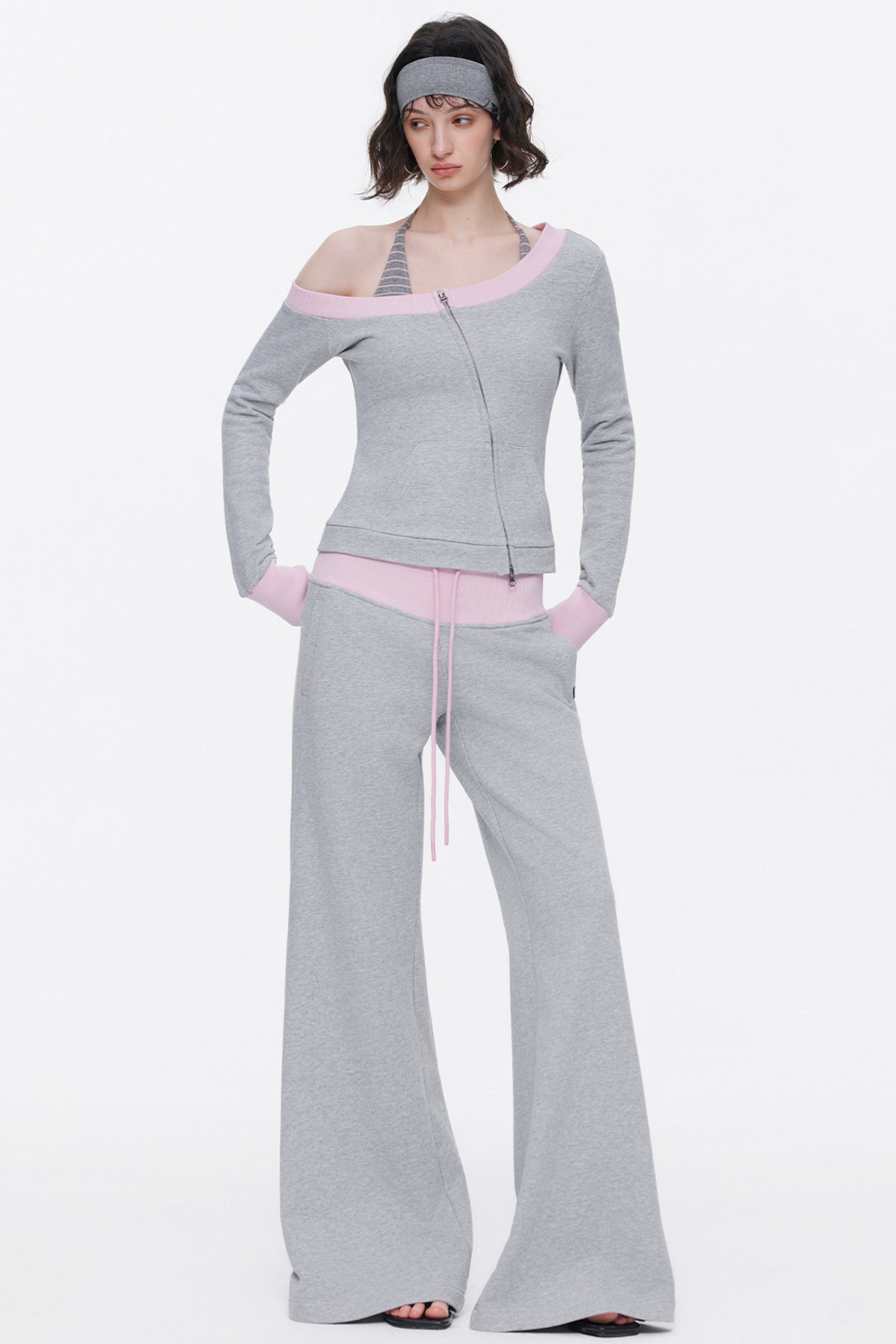 One-Shoulder Color-Blocked Top Set-Up