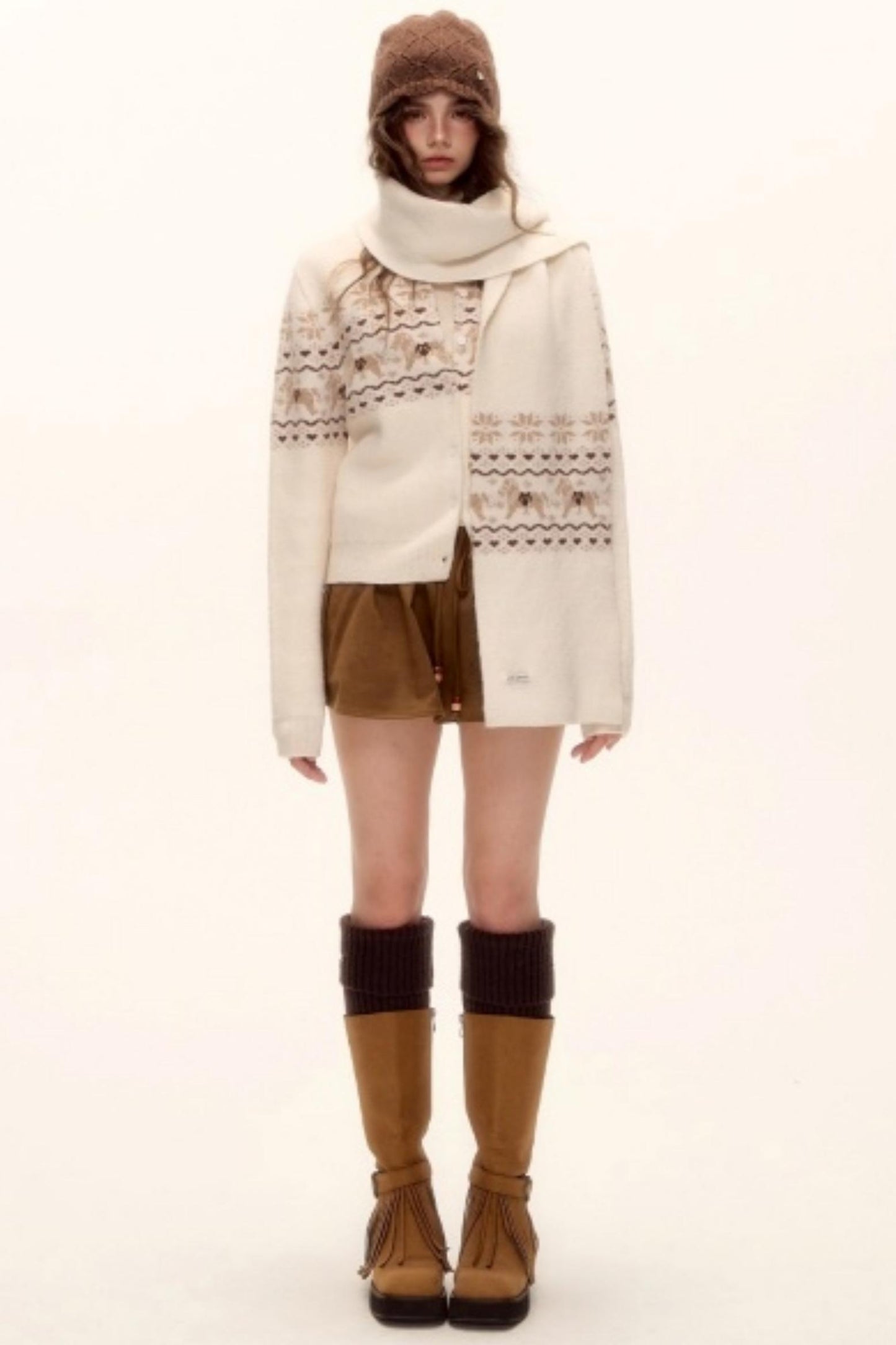 Fair Isle Wool Cardigan Set-Up