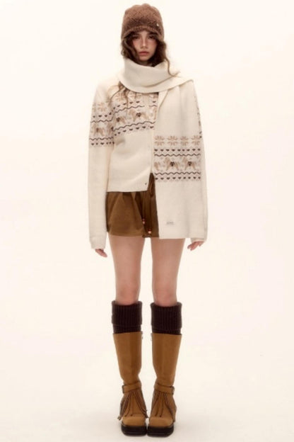 Fair Isle Wool Cardigan Set-Up