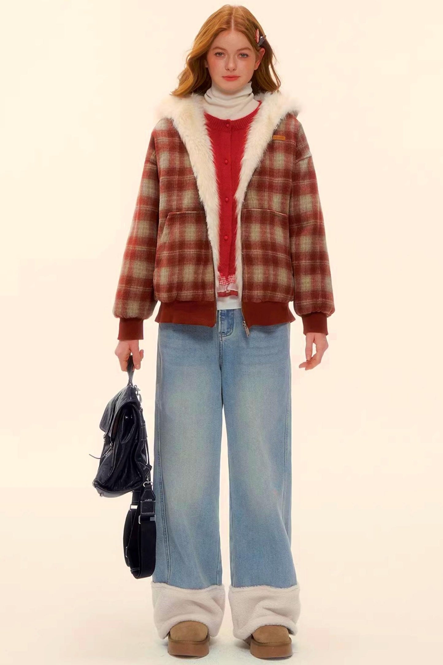 First Snow Plaid Reversible Coat