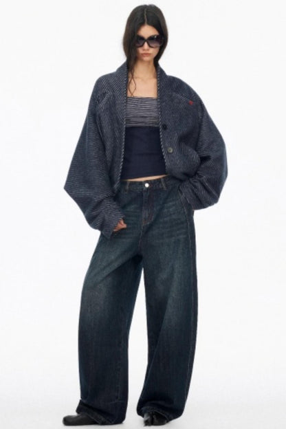 Distressed Cat Whiskers Straight Jeans