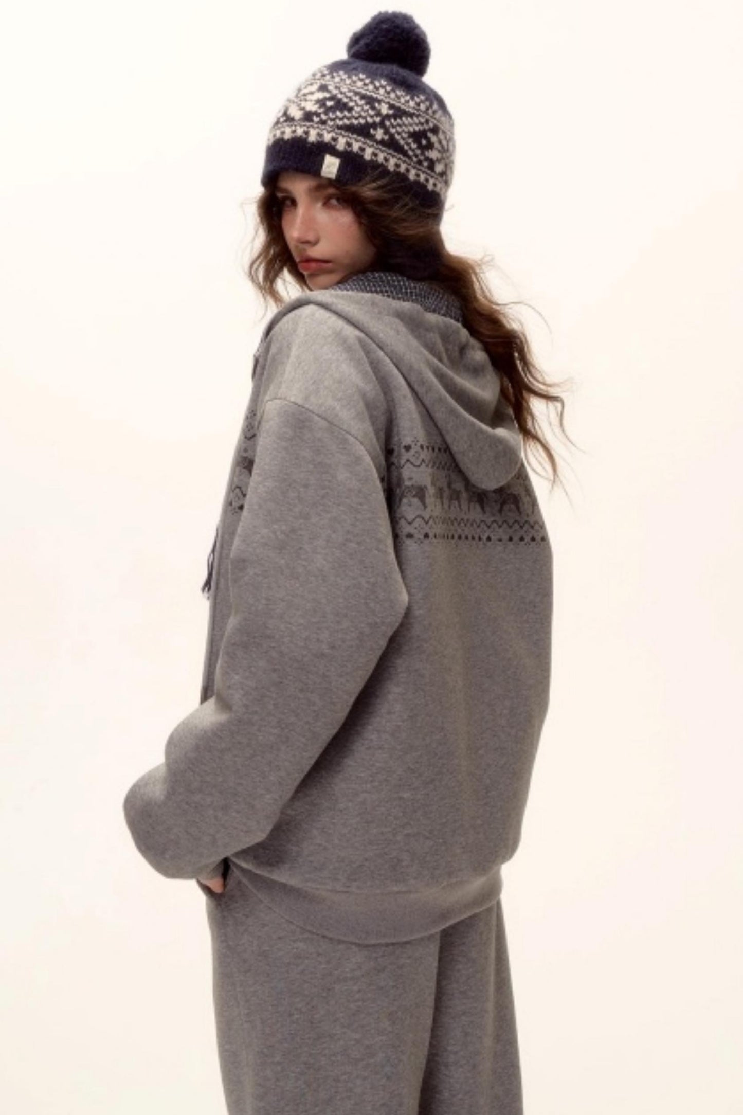 Fair Isle Quilted Jacket Pants Set-Up