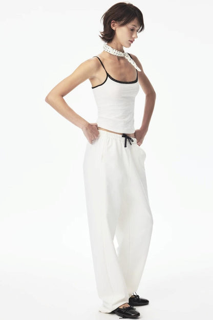 Canotta in pizzo con color-blocking