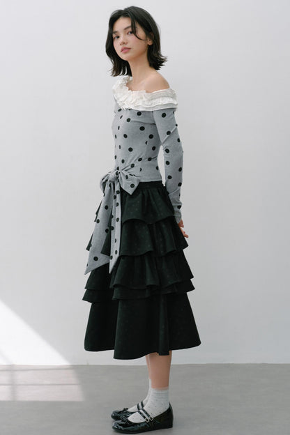 Vintage White Flower Puffy Skirt