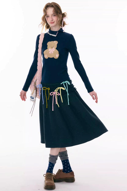 Ruffled Multi-Color Bow Skirt