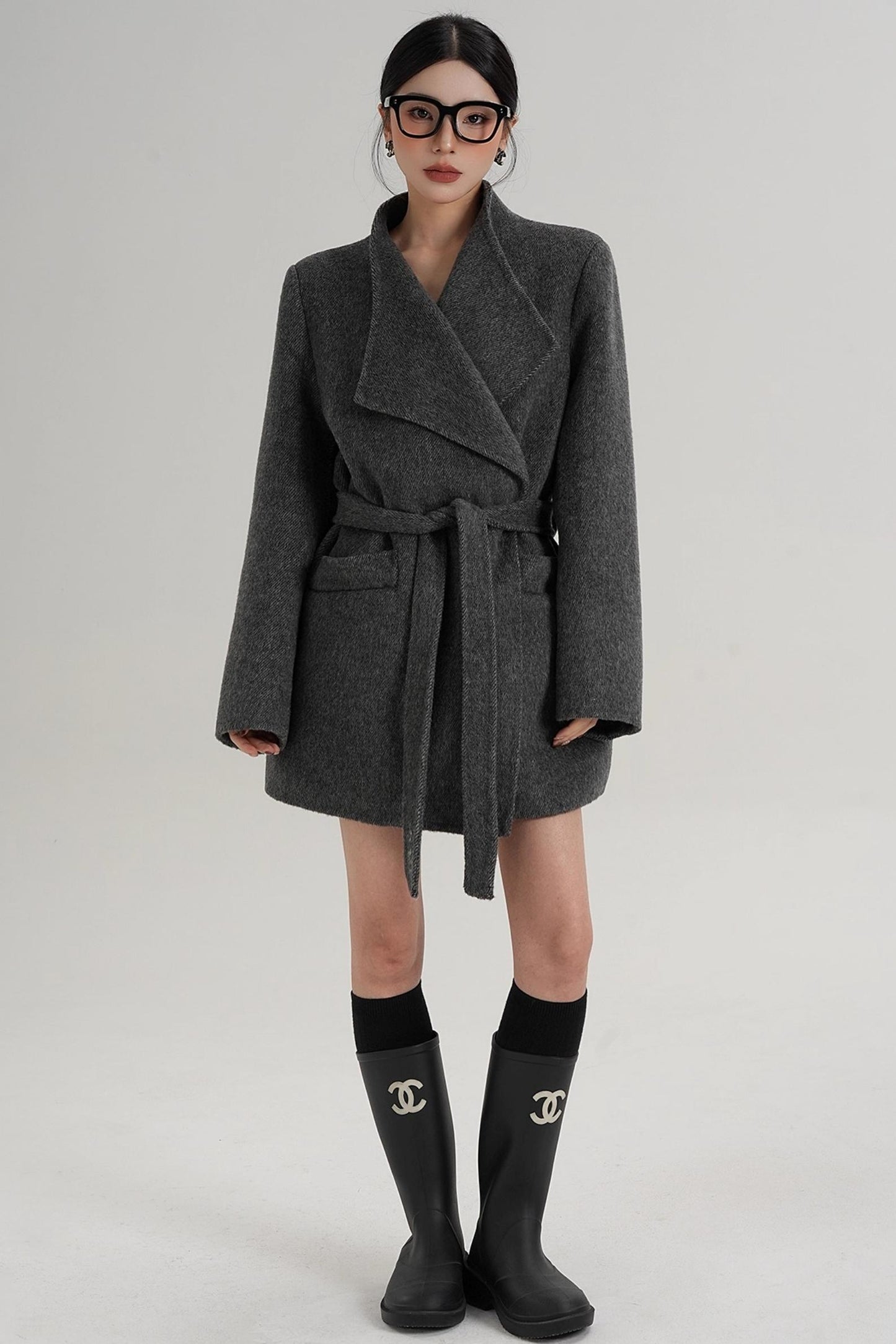 Elegant Wool Bathrobe Coat