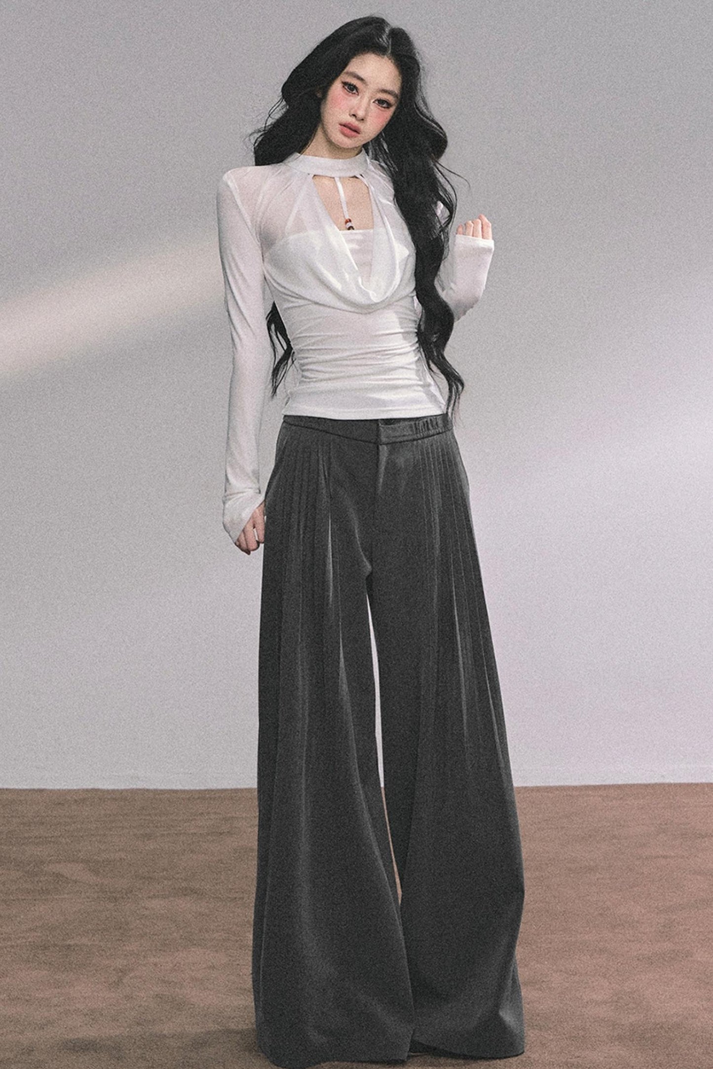 Pure Desire Long-Sleeved Black Top