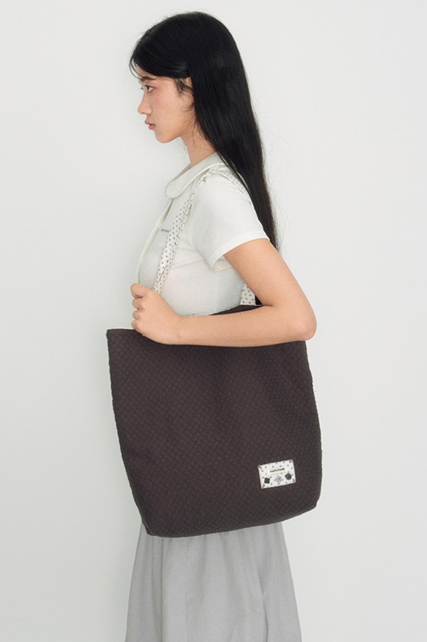 Vintage Polka Dot Canvas Shoulder Bag