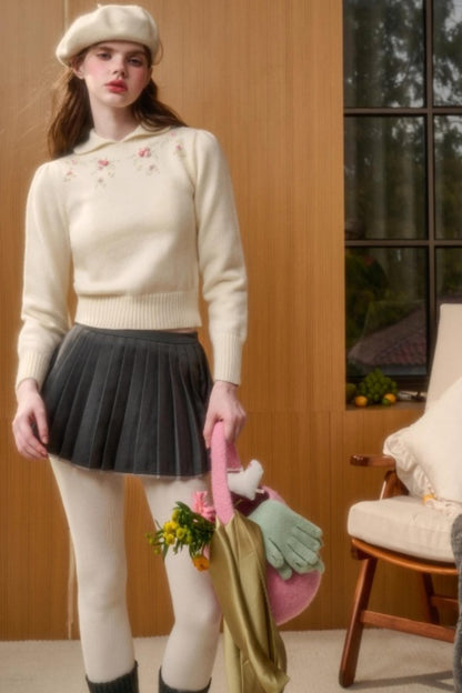 Wool Handmade Embroidered Sweater