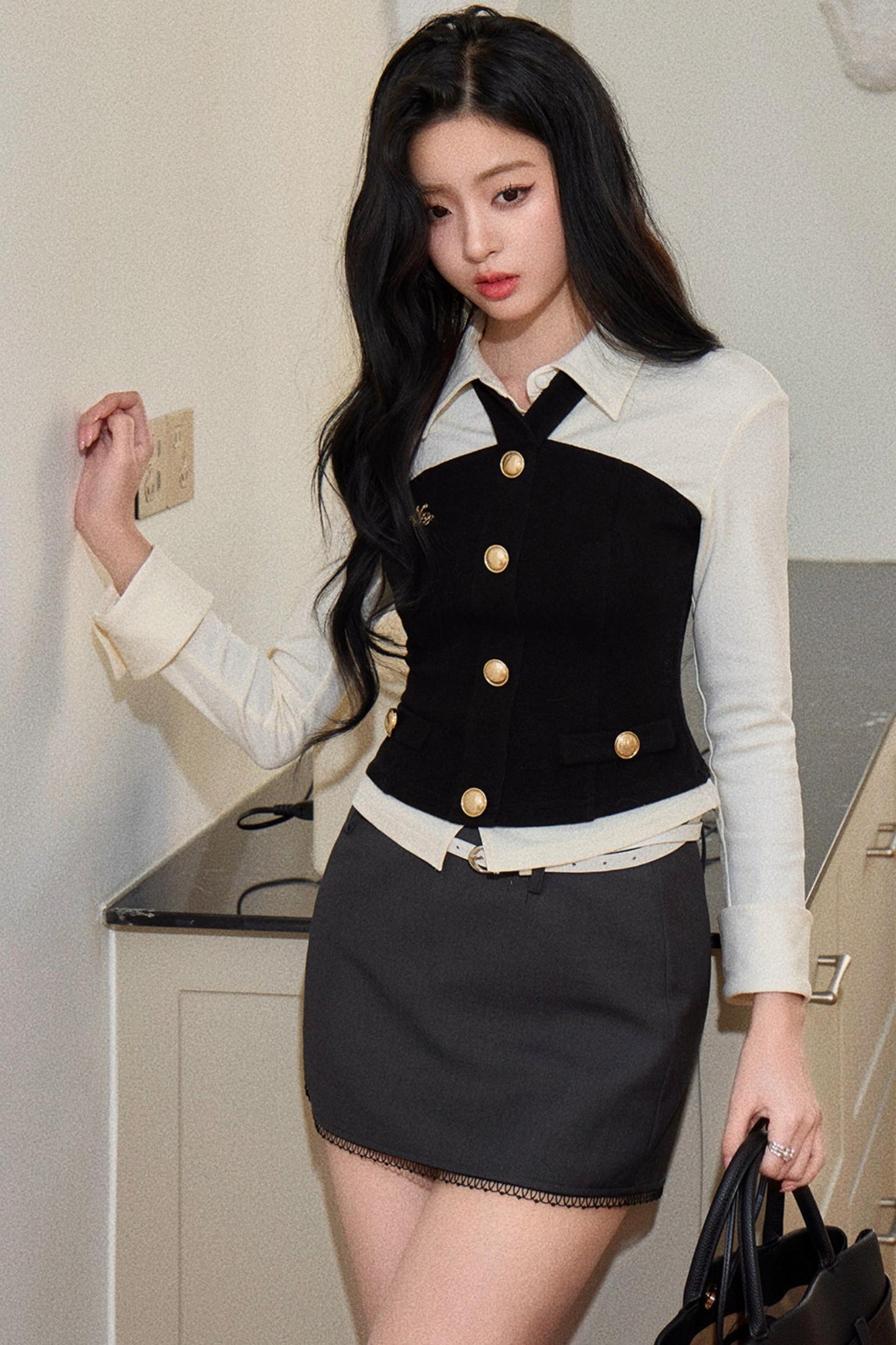 Elegant Color-Blocking Top