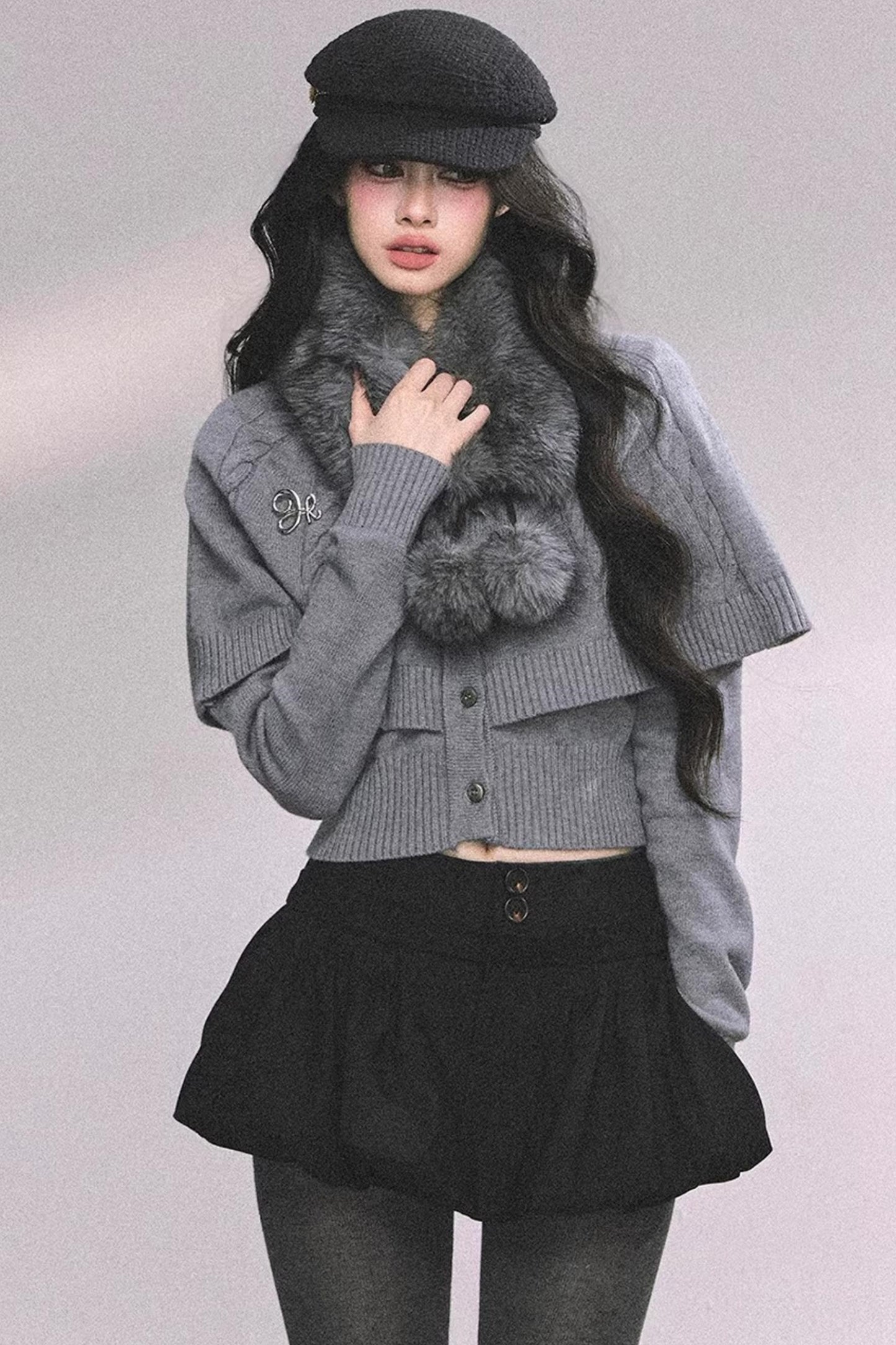 Cable Knit Cape Sweater