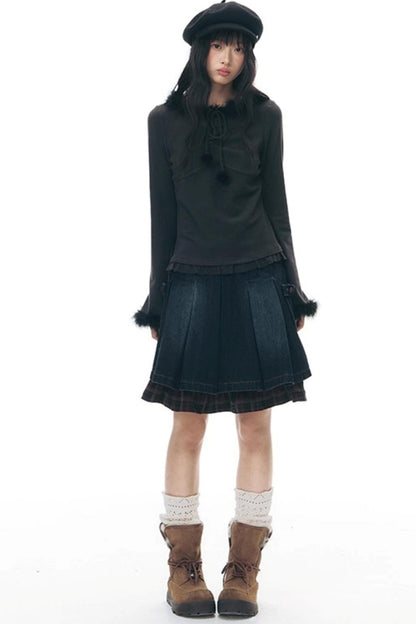 Furry Patchwork Base Layer Top