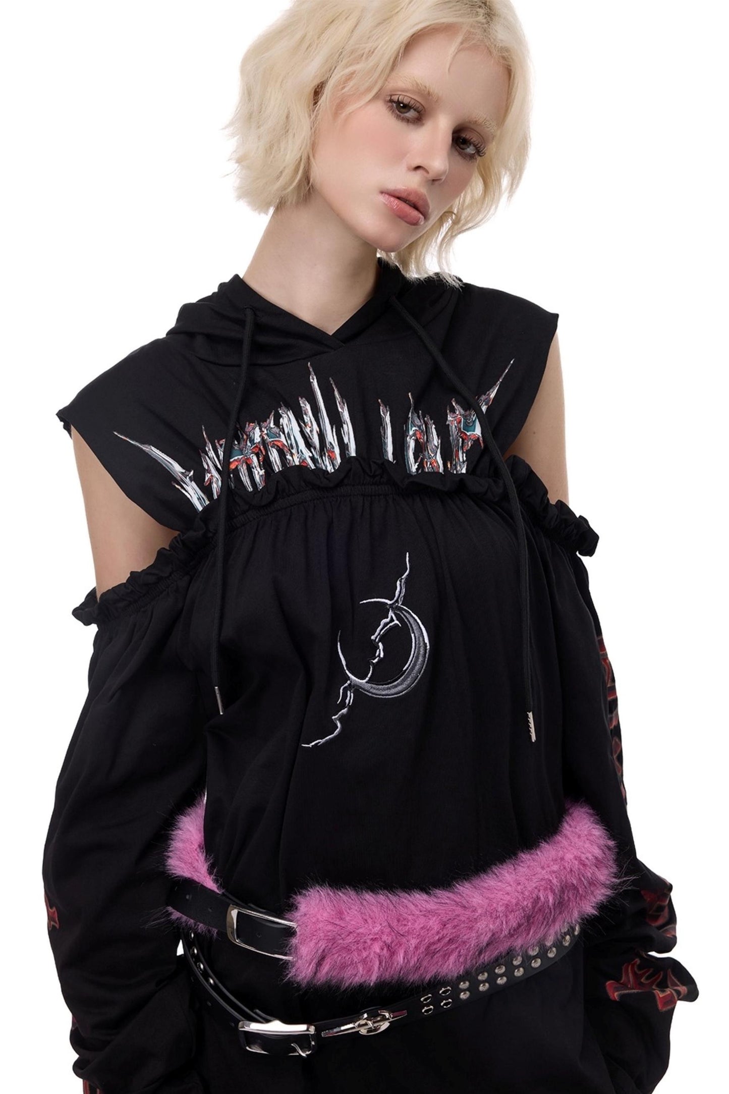 Electric Moon Off-Shoulder Dress