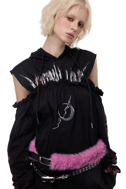 Electric Moon Off-Shoulder Dress