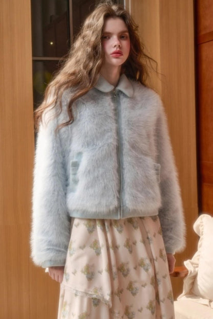 Baby Blue Fur Coat