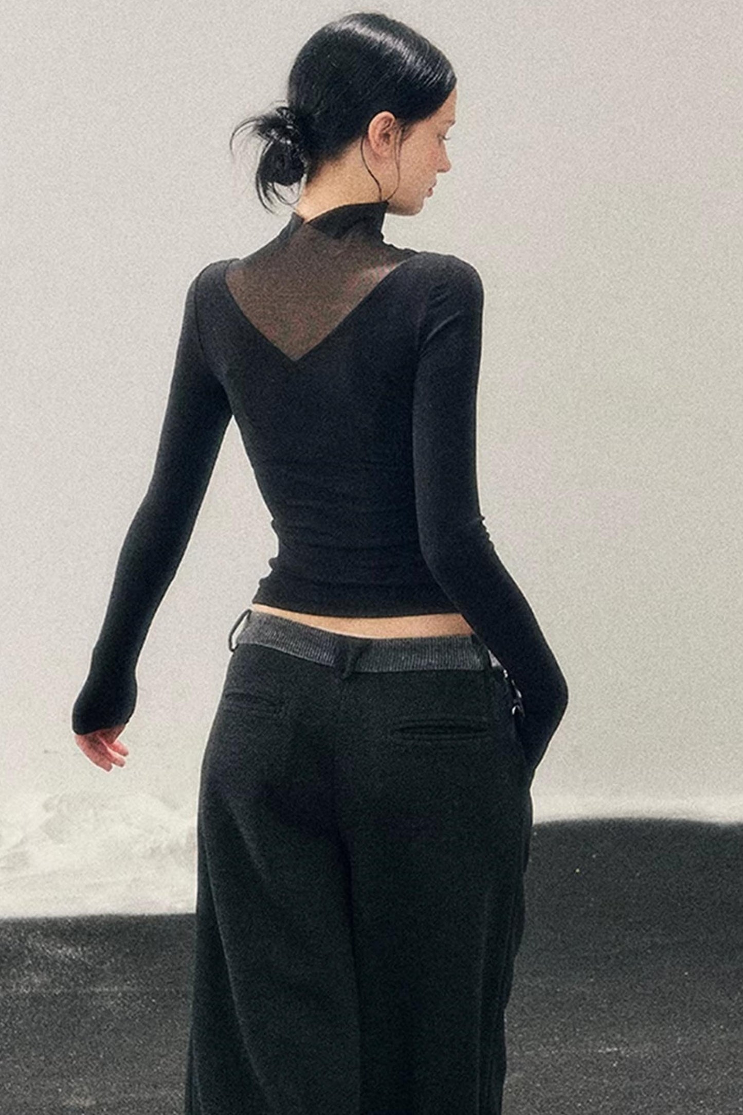 High-Neck Lace Winter Top