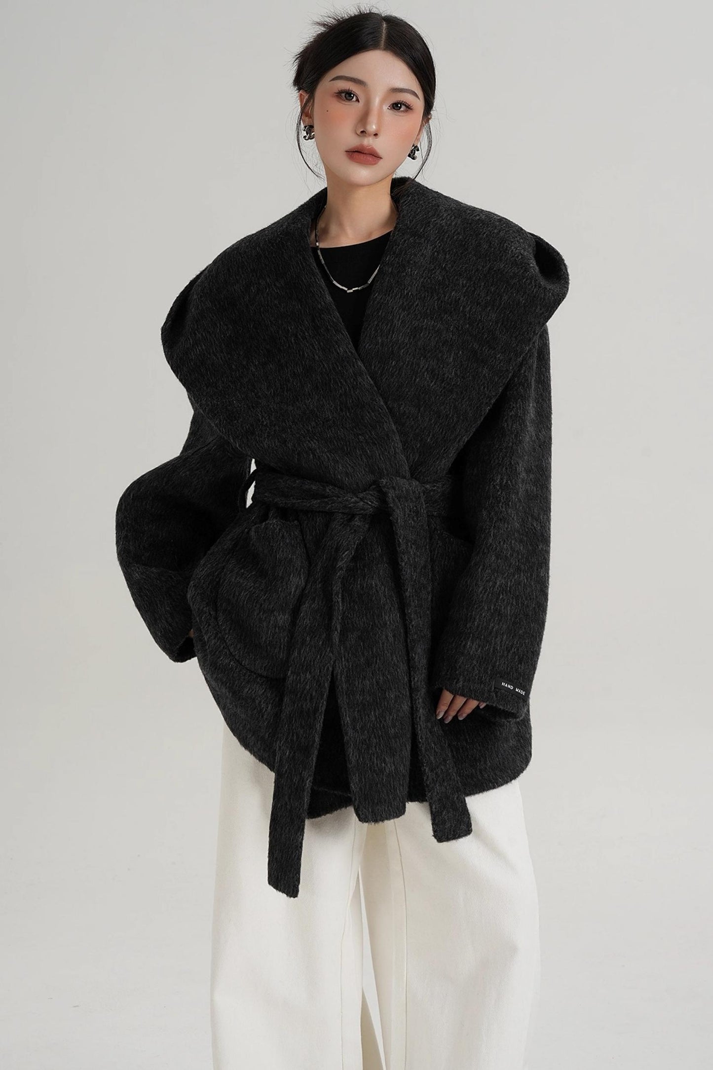 Autumn Hooded Woolen Coat