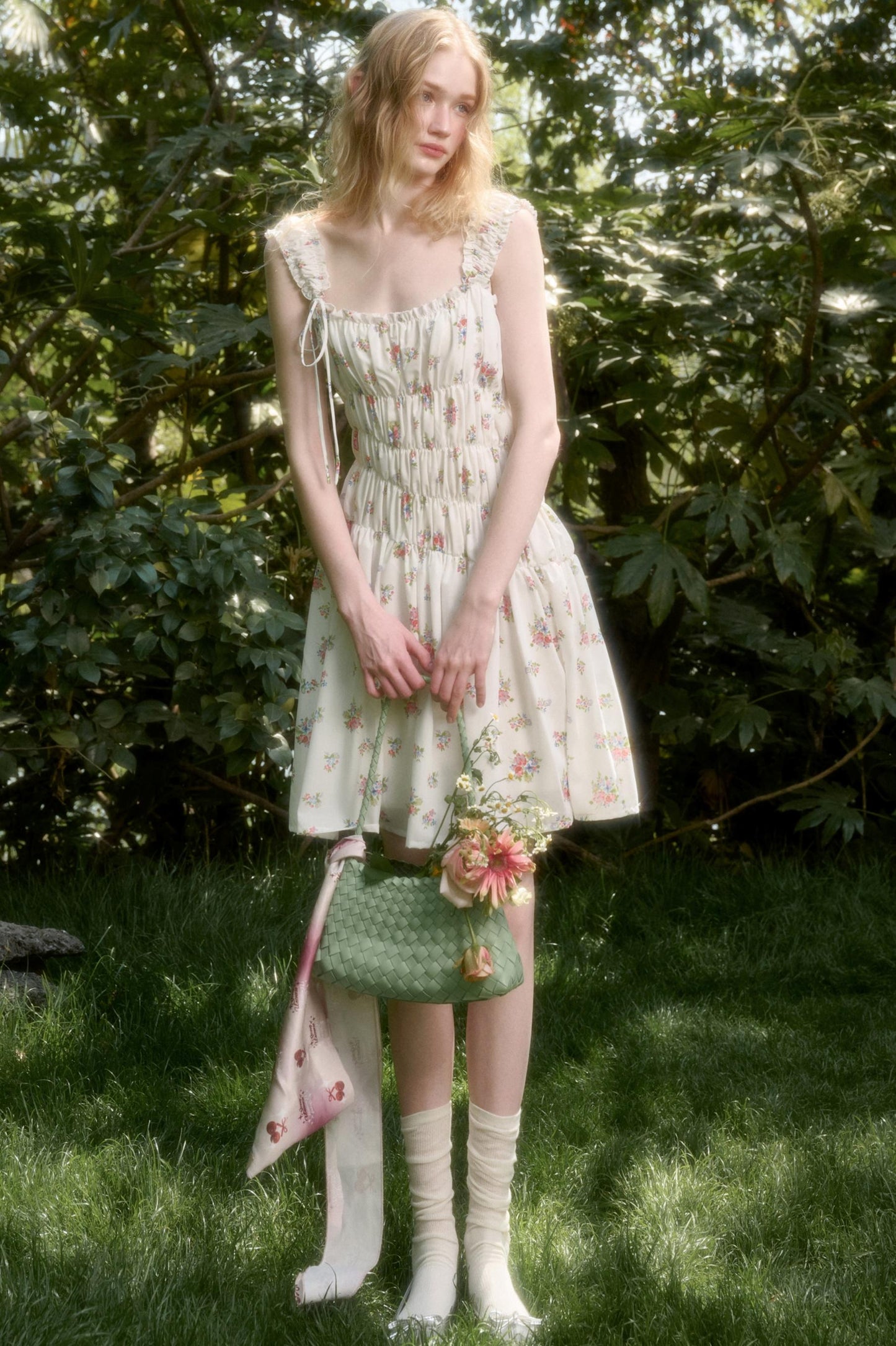 Vintage Floral Halter Dress