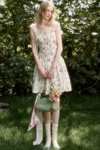 Vintage Floral Halter Dress