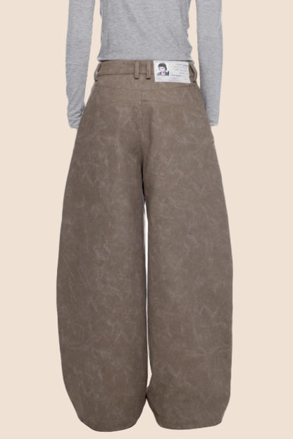 Retro Scimitar Wide-Leg Pants