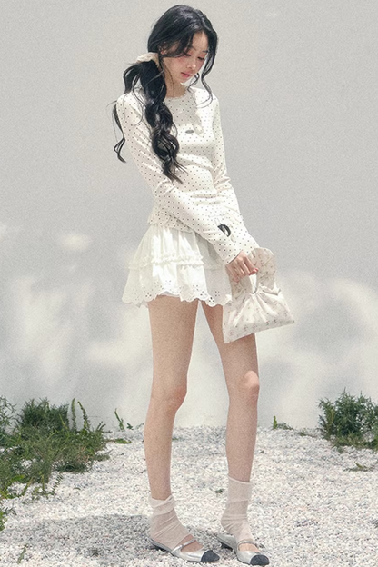 Polka Dot Two-Piece Blouse