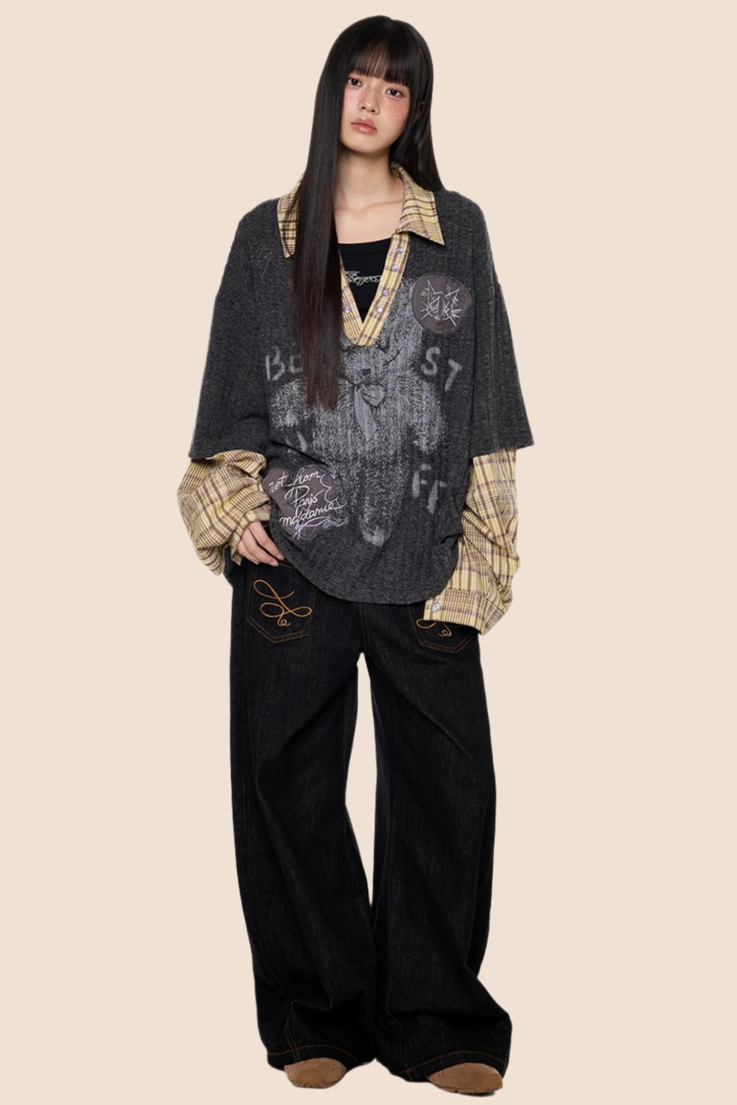 Graphic Knit Polo Shirt