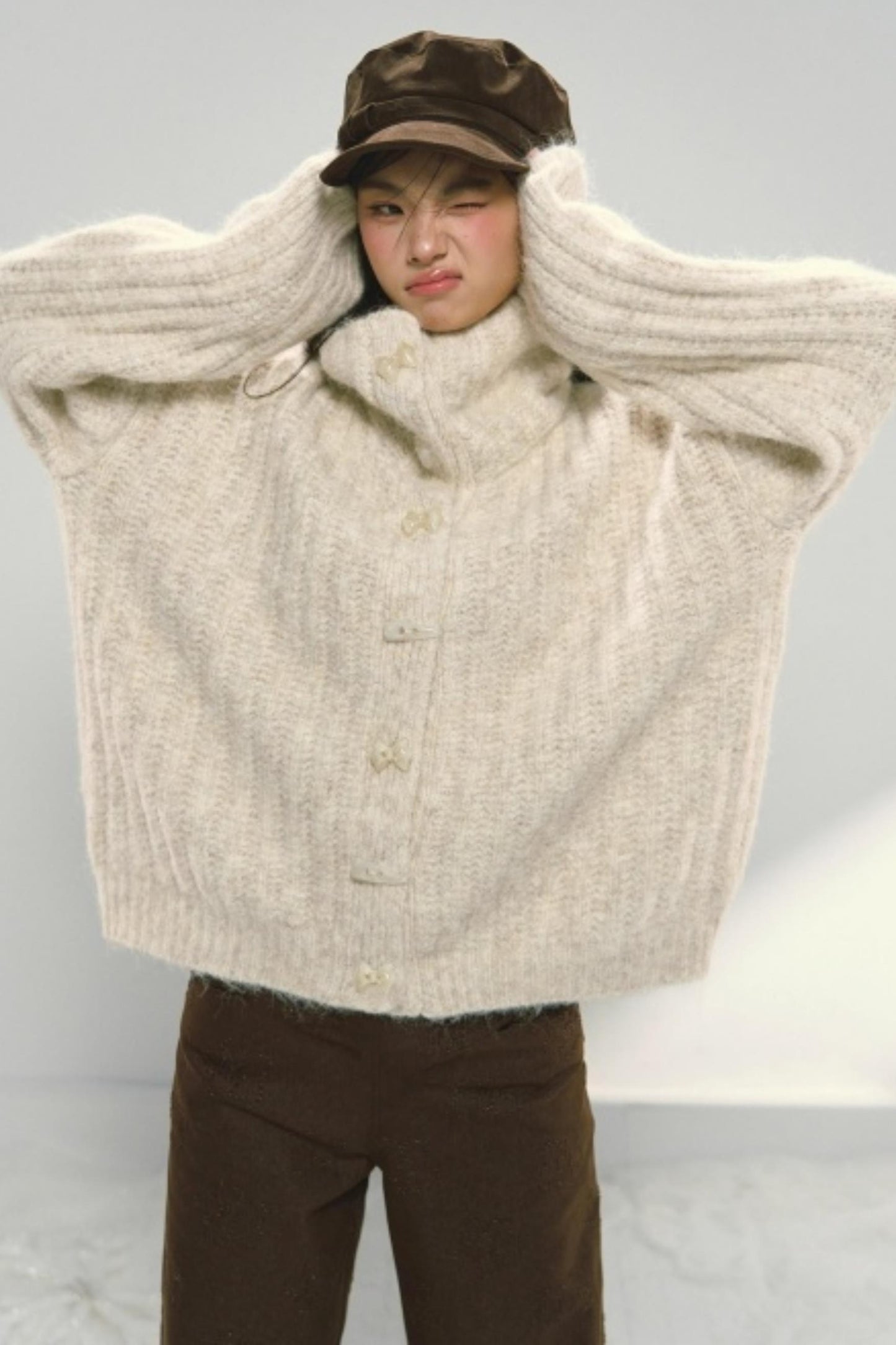 Oatmeal Toggle Knit Cardigan