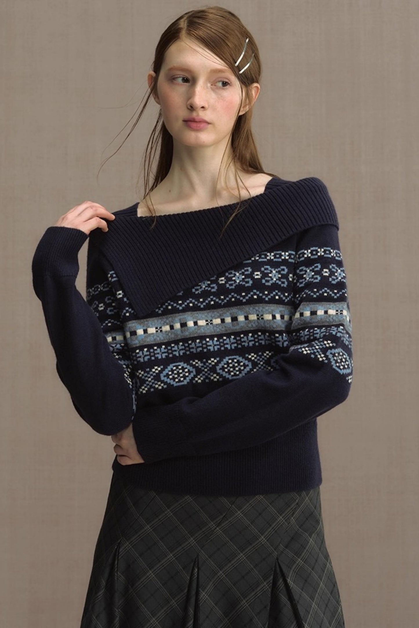 Nordic Preppy Style Fair Isle Sweater
