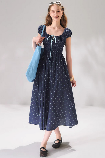 Floral Bow Long Dress