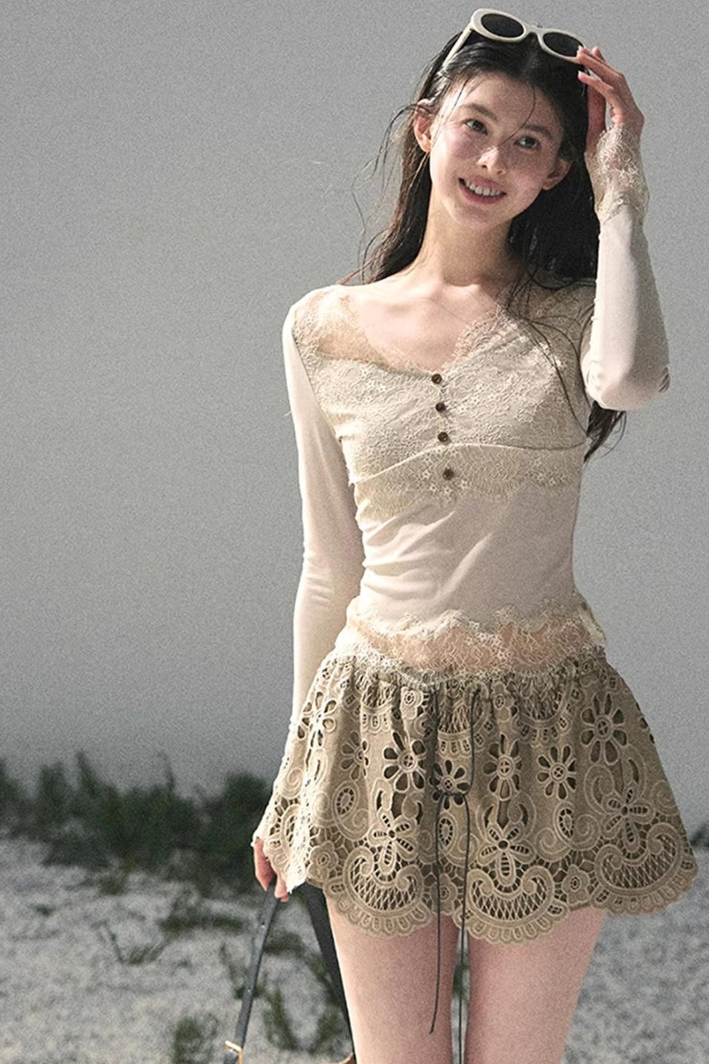 Wind Trace Lace Top