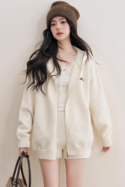 Luxury Wool Hooded Jacket Set-Up