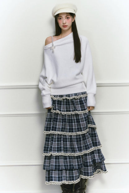 White Foaminck Slouch Sweater