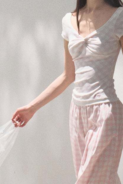 Wide-Leg Tencel Hemp Pants Set-Up