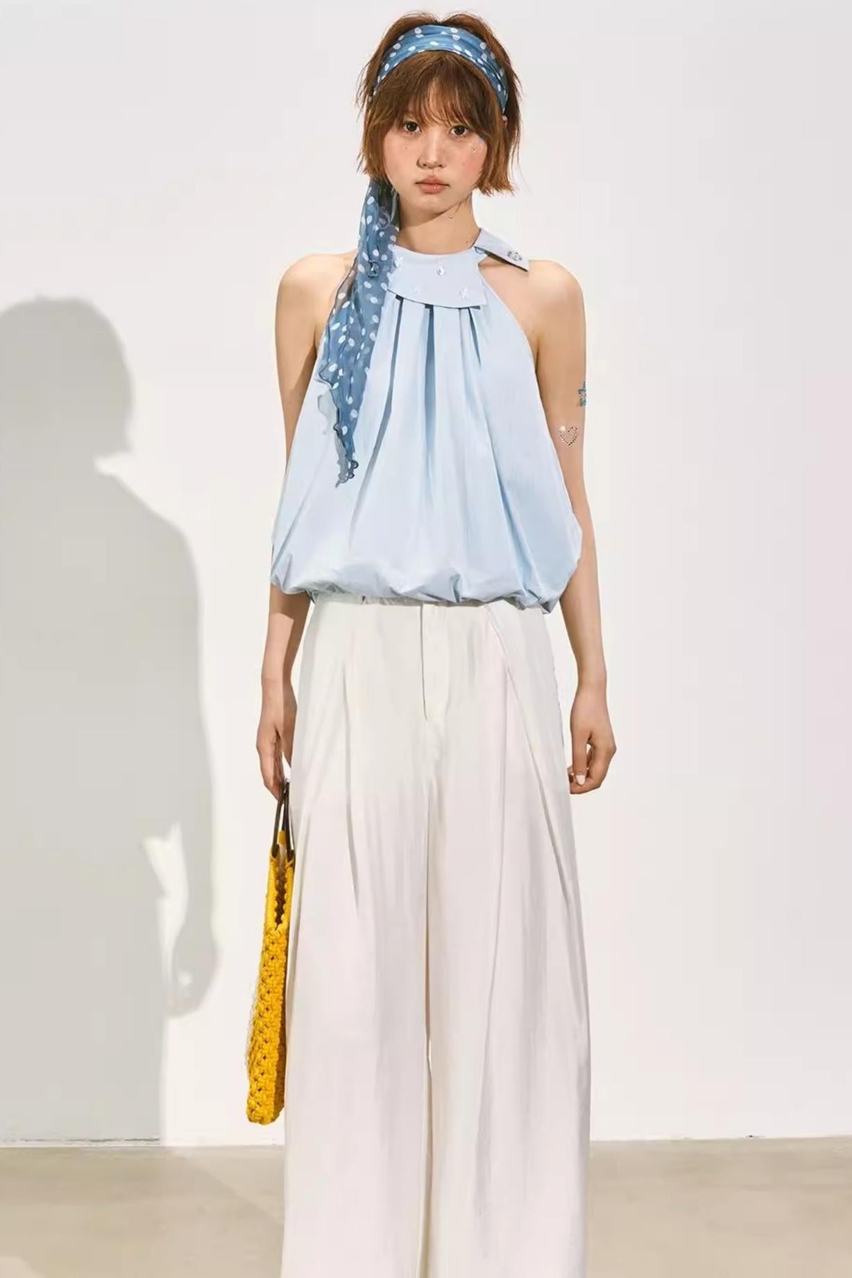 Pleated Organza Pants