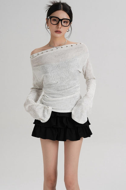 Niche Rivet Long-Sleeved T-Shirt