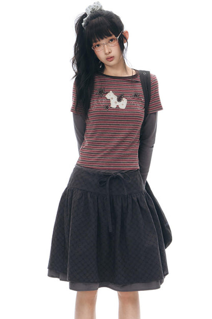 T-Shirt mit Pony-Applikation und Stickerei