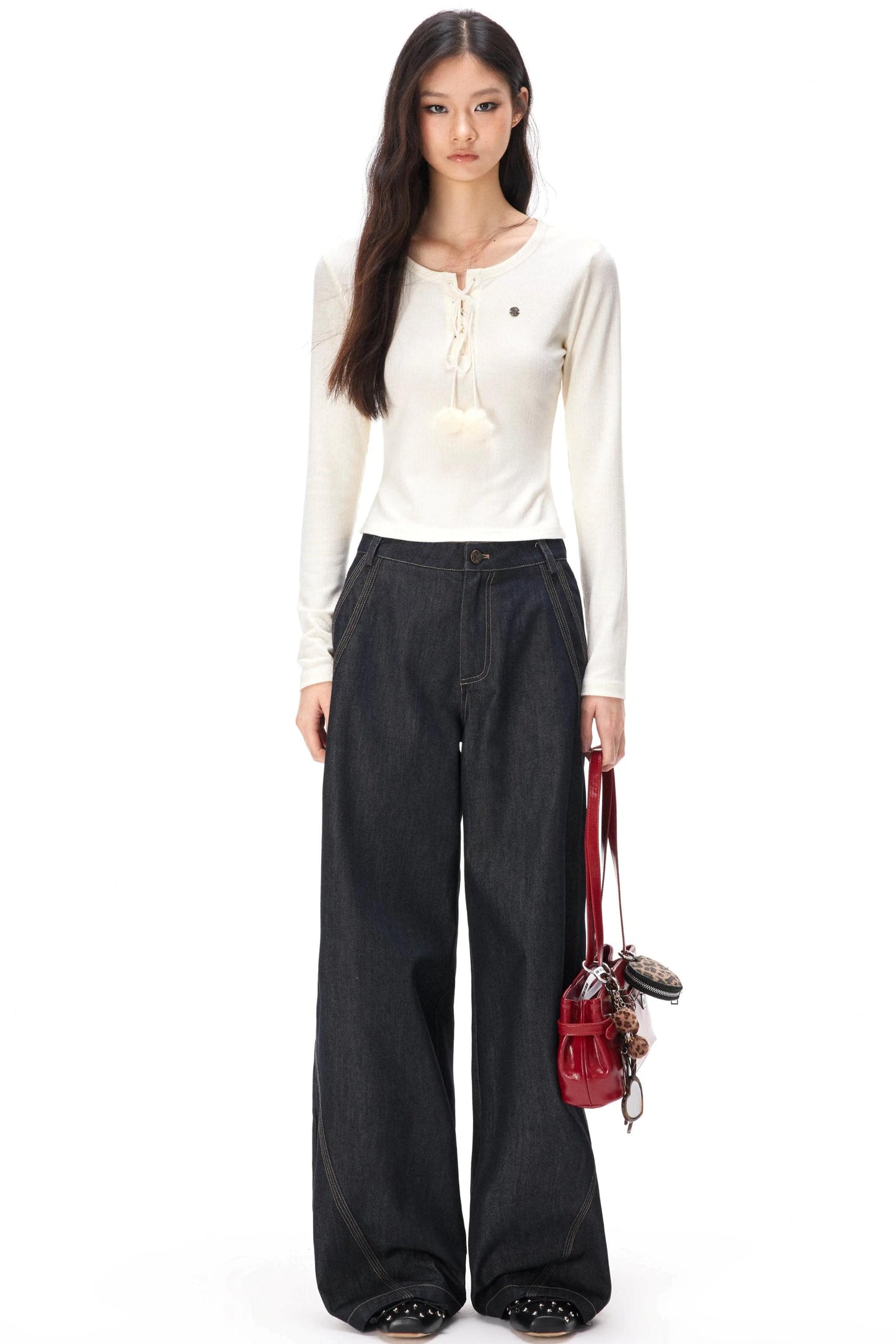 Slim-Fit Knit Pom-Pom Top