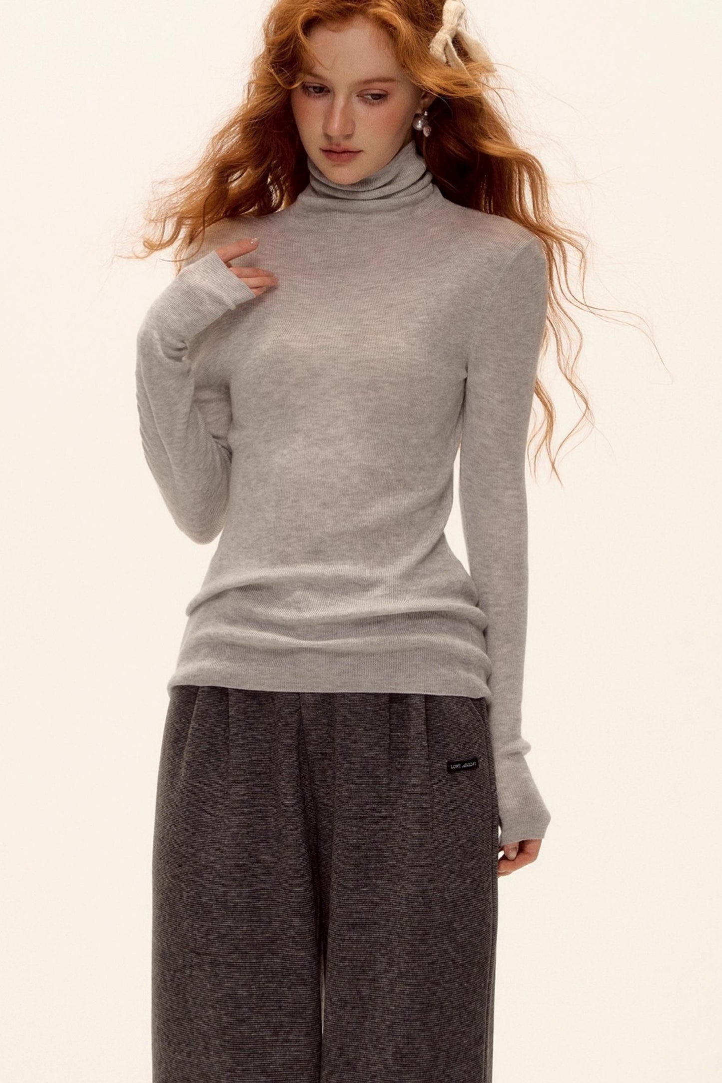 Wool-Blend Turtleneck Top